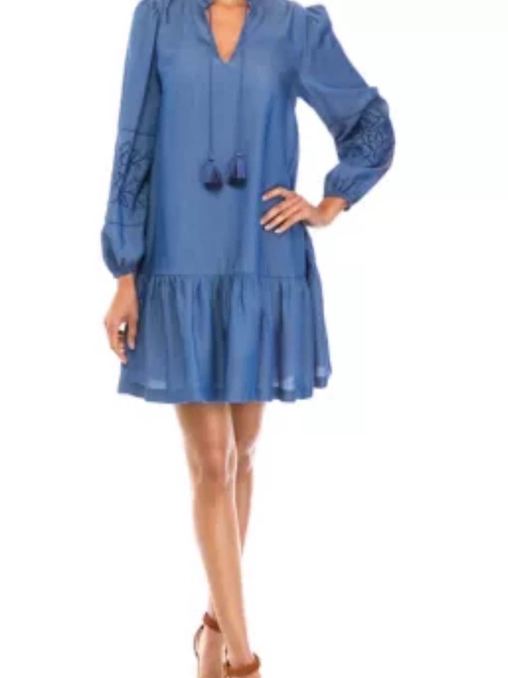 Crown & Ivy Petite Drop Shoulder Peasant Dress Petite Medium. NWT